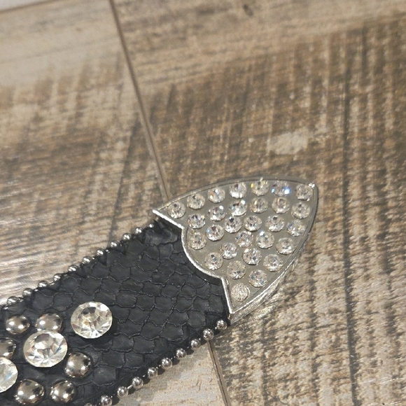 Black Rhinestone Studded Belt